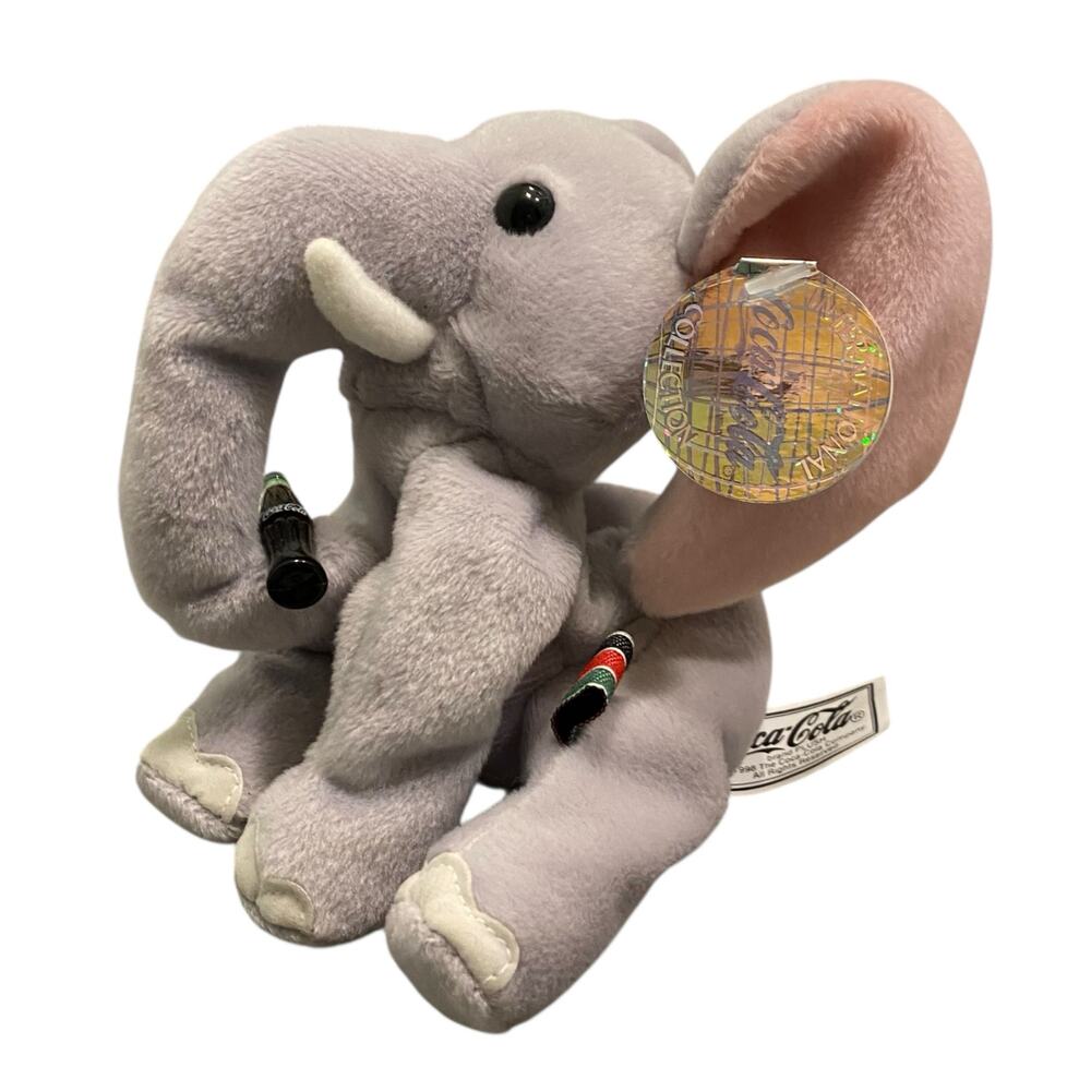 Coca-Cola "Clomp The Elephant" International Collection '99 Beanie Plush Kenya